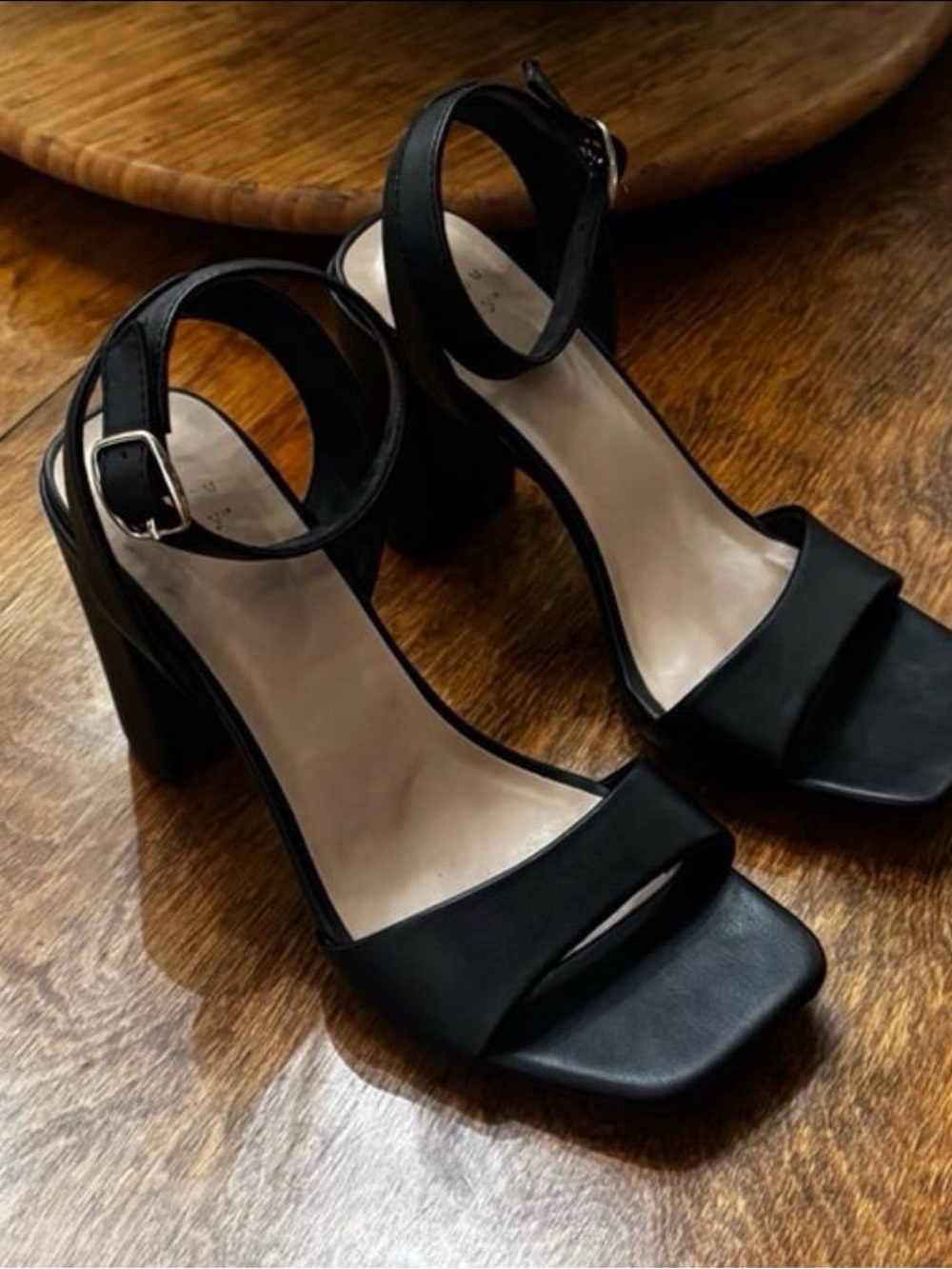Black Ankle-Strap Block Heel - SIZE 7.5